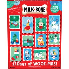 Milk-Bone 12 Days of Woofmas Countdown Calendar Beef & Peanut Butter Crunchy Adult Dog Treats, 2.85-oz box