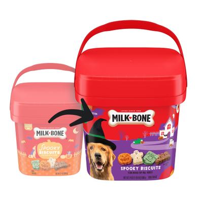 Show full view: Milk-Bone Spooky Biscuits Halloween Dog Treats, 24-oz pail slide 3 of 10