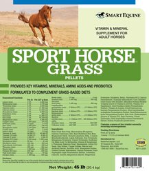 SmartPak Sport Horse Grass Pellets Supplement for Horses, 45-lb bucket slide 2 of 4