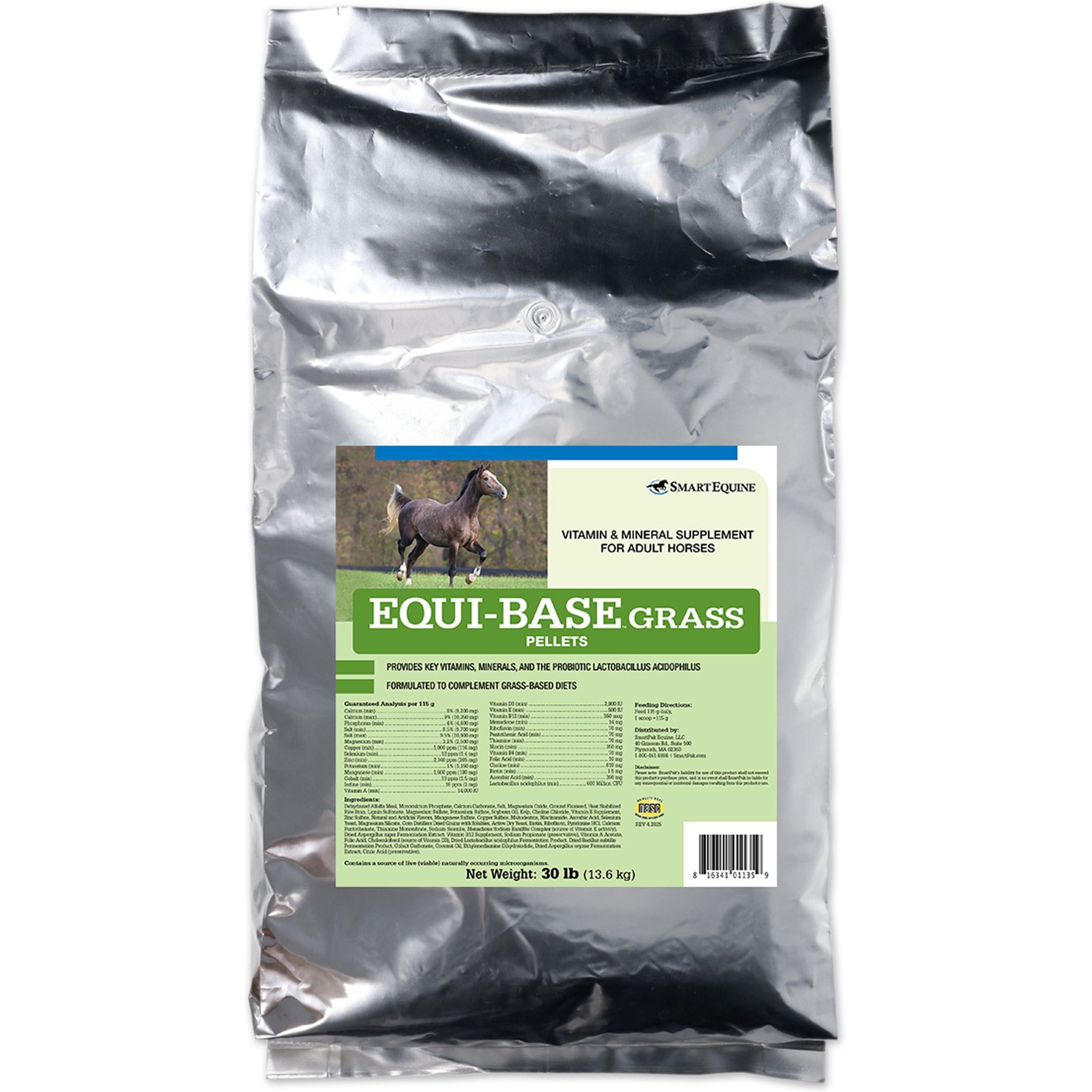 SmartPak Smart & Simple Equi-Base Grass Pellets Supplement for Horses, 30-lb bag