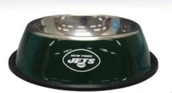 The Memory Company Anti-Skid Bottom Stainless Steel Dog & Cat Bowl, 9-inch, New York Jets