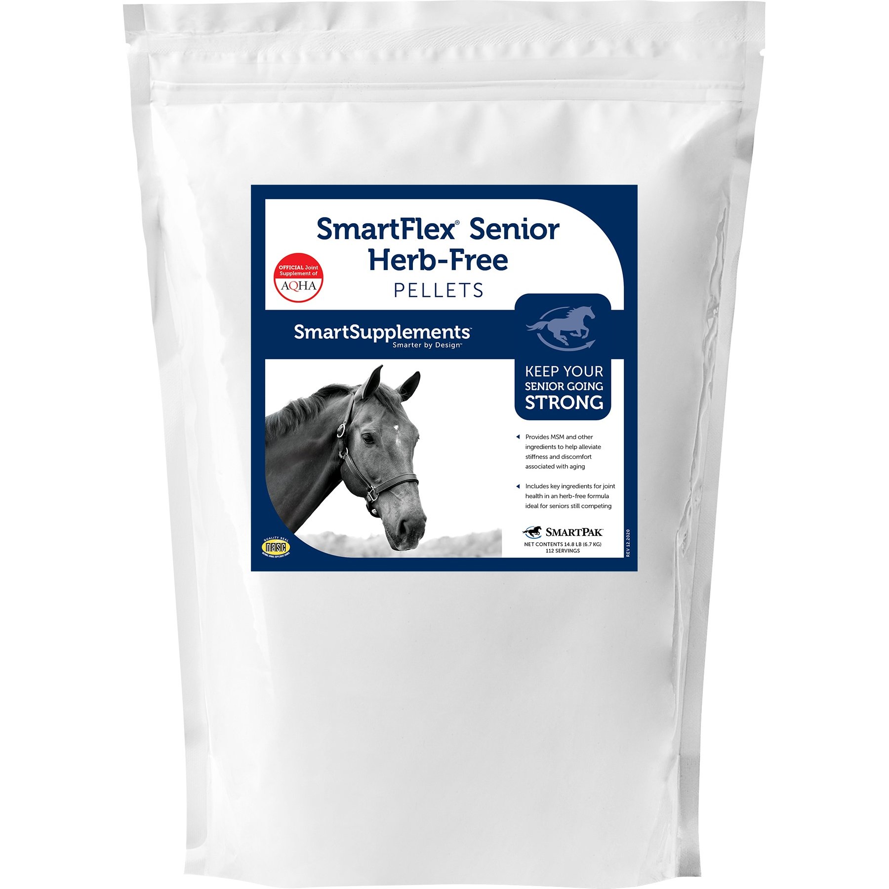 SmartPak SmartFlex Senior Herb-Free Pellets Calming Supplement for Horses, 14.8-lb bag