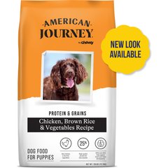 American Journey Protein & Grains Puppy Chicken, Brown Rice & Vegetables Recipe Dog Food (NEW LOOK AVAILABLE), 28-lb bag