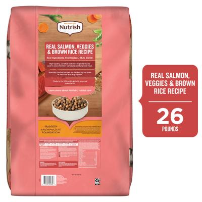 Show full view: Rachael Ray Nutrish Whole Health Blend Real Salmon, Veggies & Brown Rice Recipe Gentle Digestion Dry Dog Food, 26-lb bag slide 4 of 12