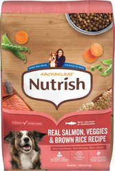 Rachael Ray Nutrish Whole Health Blend Real Salmon, Veggies & Brown Rice Recipe Gentle Digestion Dry Dog Food, 26-l...
