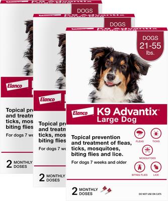 K9 ADVANTIX Flea, Tick & Mosquito Prevention for Large Dogs, 21-55
