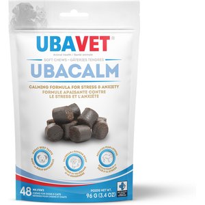 UBAVET Beef Flavored Soft Chews Calming Supplement for Dogs & Cats, 48 count