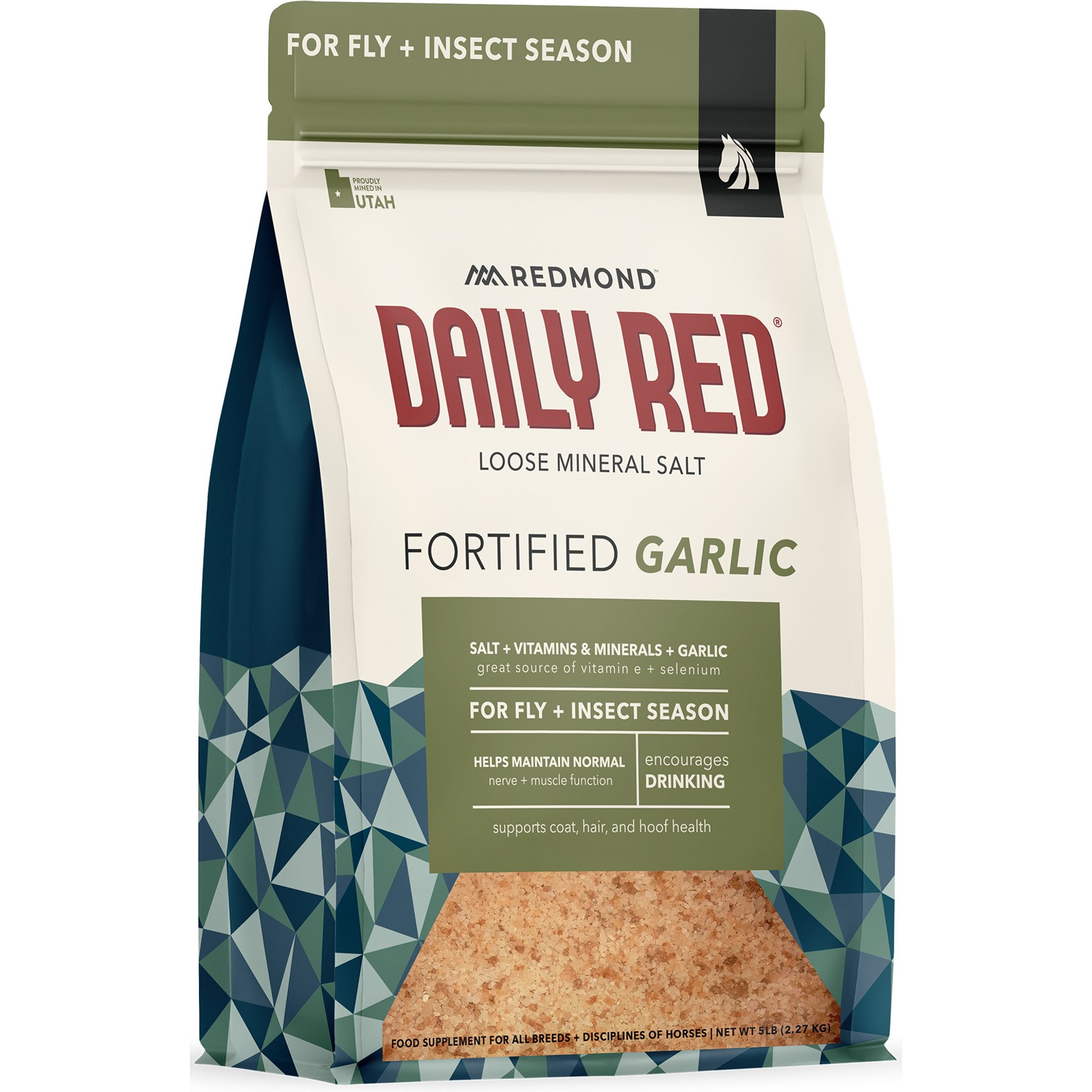 Redmond Daily Red Fortified Garlic Horse Vitamin & Mineral Supplement, 5-lb pouch