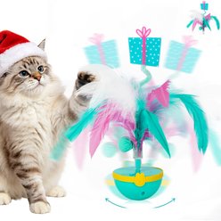 Migipaws Touch Activated Feather Roly-Poly Christmas Cat Toy