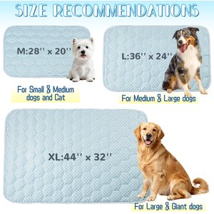 Heeyoo Double-Side Designed Cooling Washable Thicken Cooling Mat Dog Bed, Blue, 44.0 x 32.0-in