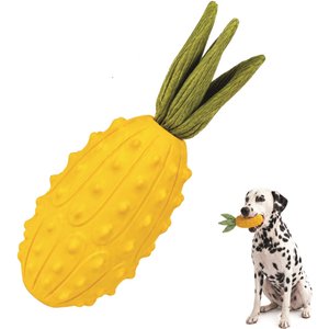 PAWSPIK Pineapple Natural Rubber Crinkle Teething Tough Chew Dog