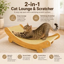 NonoPets Multi-Functional Rocking Cat Hammock Bed with Solid Wood Frame & Wear-Resistant Linen Mat slide 2 of 9