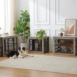 Gardner Pet Wooden Furniture Style 3 Door Dog Crate, Grey, 27 inch slide 2 of 6