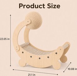 NonoPets Moon-Shaped 22-in Cat Lounge & Scratch Board with Polyester Scratch Ball, Beige slide 2 of 8