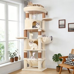 Globlazer Corner 68-in Plush Condo Cat Tree Tower, Large, Beige