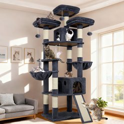 Globlazer Multi-Level 83-in Plush Condo Cat Tree Tower, Large, Dark Gray