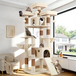 Globlazer Multi-Level 83-in Plush Condo Cat Tree Tower, Large, Beige