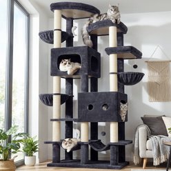 Globlazer 81-in Plush Condo Cat Tree, X-Large, Dark Gray