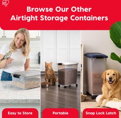 IRIS WeatherPro Airtight Dog, Cat & Bird Food Storage Container, Clear/Black, 30-lbs, 2 count slide 2 of 9
