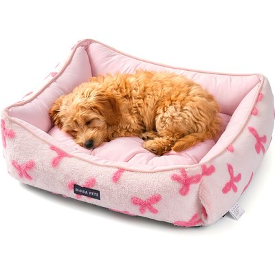 Mora Pets Mora Pets 2-in-1 All-Season Reversible Bolster Dog & Cat Bed, Pink, Medium