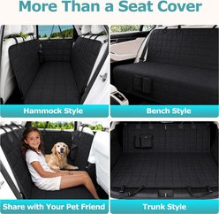 Bark Lover Hammock Waterproof Dog Car Back Seat Cover, Black, 54 x 58-in slide 2 of 7