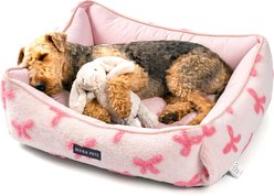 Mora Pets 2-in-1 All-Season Reversible Bolster Dog & Cat Bed, Pink, Large