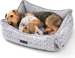 Mora Pets 2-in-1 All-Season Reversible Bolster Dog & Cat Bed, Grey, Large