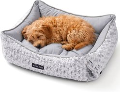 Mora Pets 2-in-1 All-Season Reversible Bolster Dog & Cat Bed, Grey, Medium