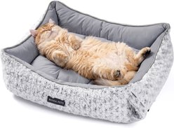 Mora Pets 2-in-1 All-Season Reversible Bolster Dog & Cat Bed, Grey, Small
