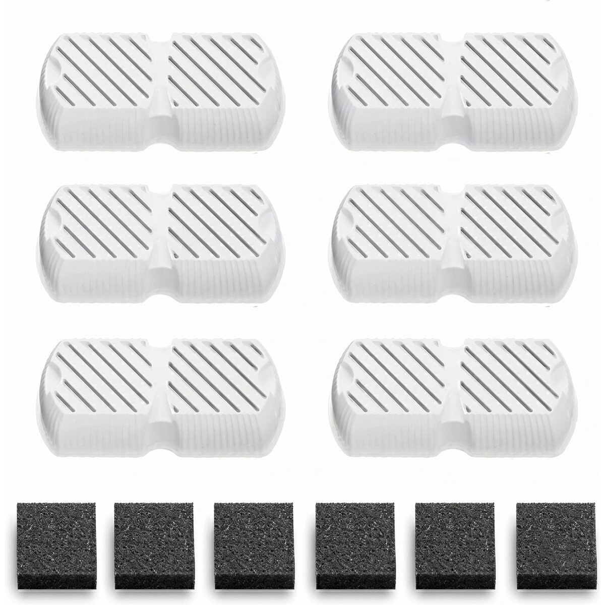 Casfuy PWS-701 Dog Water Fountain Replacement Filters & Sponges, 6 count