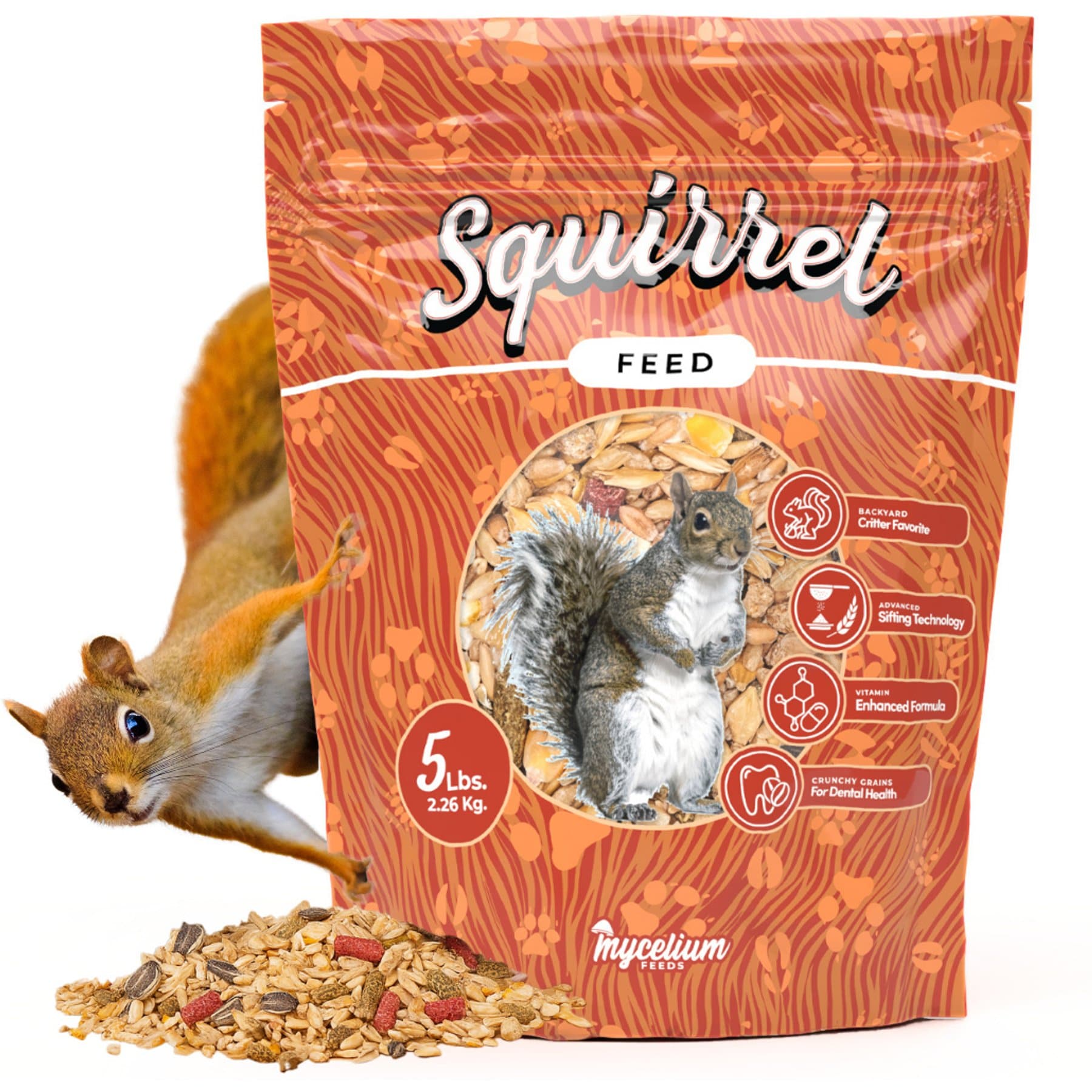 Mycelium Feeds Squirrel Food, 5-lb bag