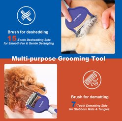 ACE2ACE Deshedding Dog & Cat Brush, Blue slide 2 of 9