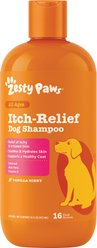 Zesty Paws Itch Soother Dog Shampoo with Oatmeal & Aloe Vera, for Skin Moisture & Shiny Coats, Vanilla Bean Scent, 16-fl oz bottle