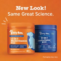 Zesty Paws Senior Advanced 11-in-1 Bites Chicken Flavored Soft Chews Multivitamin for Senior Dogs, 90 count slide 2 of 9