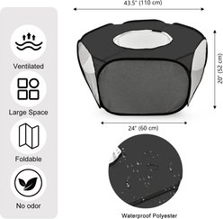 LAIRIES Foldable Indoor Outdoor Steel Cat Playpen with Lid, Black slide 2 of 7
