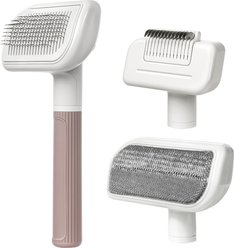 Pawtasy 3-in-1 Self-Cleaning Slicker Dog & Cat Grooming Brush, Large