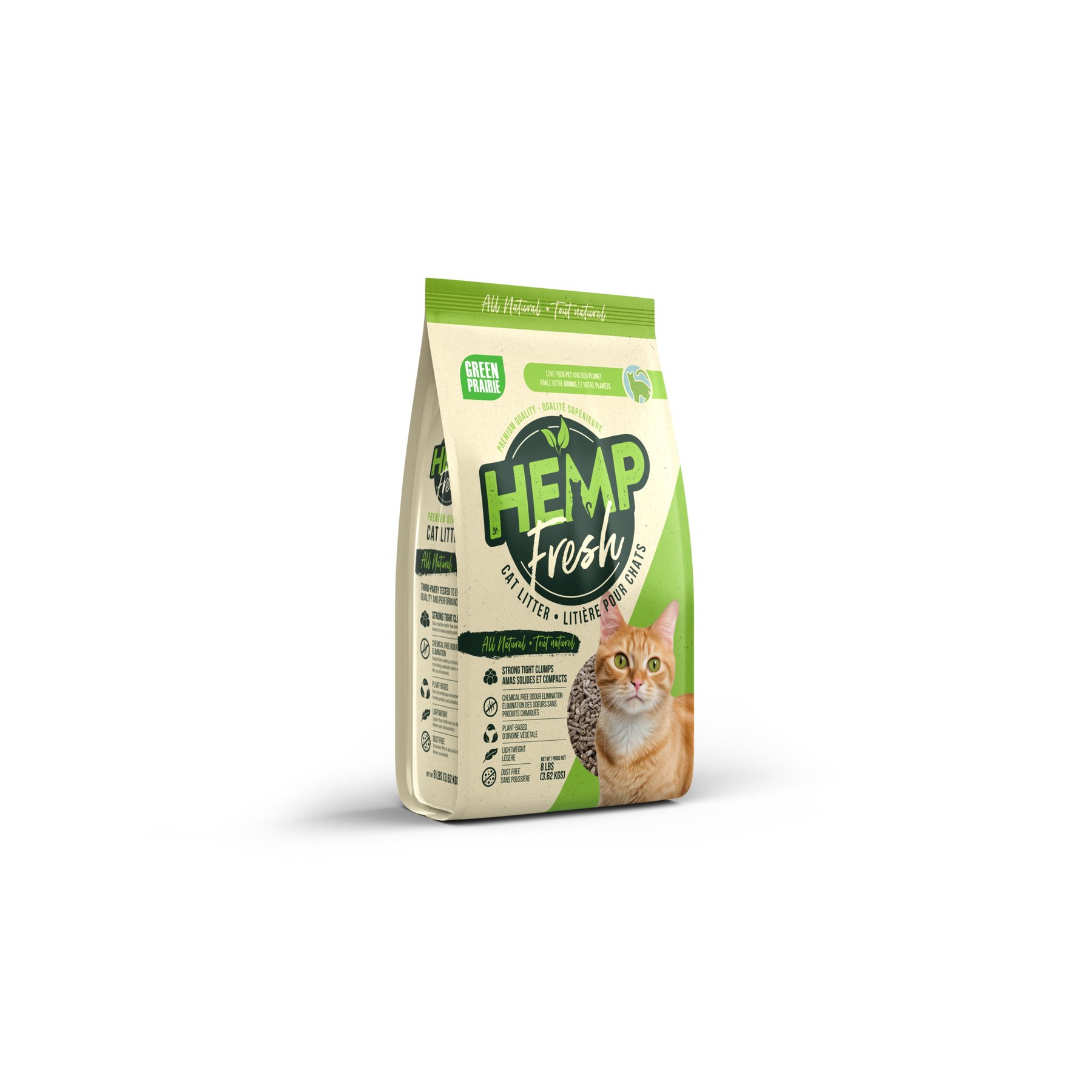 Green Prairie HempFresh Clumping Unscented Natural-Pebbles Cat Litter, 10-lb bag