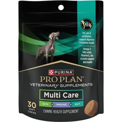 Purina Pro Plan Veterinary Diets Multi Care Digestive, Immune Support, Skin and Coat Health Soft Chew Supplement for Dogs, 30 count