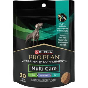 Purina Pro Plan Veterinary Diets Multi Care Digestive, Immune Support, Skin & Coat Health Soft Chew Supplement for Dogs, 30 count