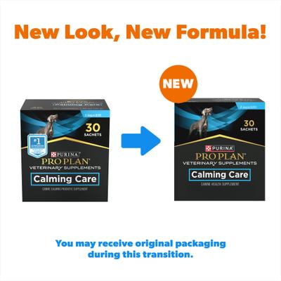 Show full view: Purina Pro Plan Veterinary Diets Calming Care Liver Flavored Powder Calming Supplement for Dogs, 30 count slide 3 of 10