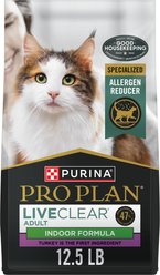 Purina Pro Plan LiveClear Adult Indoor Allergen Reducing Turkey and Rice Formula Dry Cat Food, 12.5-lb bag slide 1 of 9