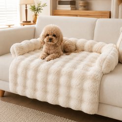 NonoPets Premium Rabbit Velvet Calming Orthopedic Dog & Cat Bed, White