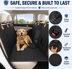 NonoPets Universal Hard-Bottom Extender Rear Bench Travel Hammock Dog & Cat Car Seat Cover slide 2 of 8