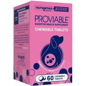 Nutramax Proviable Probiotics Daily Digestive Health Chewable Tablet Supplement for Dogs, 60 count