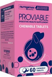 Nutramax Proviable Probiotics Daily Digestive Health Chewable Tablet Supplement for Dogs, 60 count