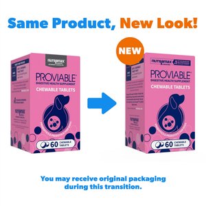 Nutramax Proviable Probiotics Daily Digestive Health Chewable Tablet Supplement for Dogs, 60 count