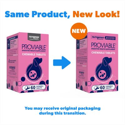 Show full view: Nutramax Proviable Probiotics Daily Digestive Health Chewable Tablet Supplement for Dogs, 60 count slide 3 of 12