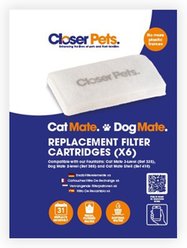 Cat Mate Replacement Filter Cartridges for Cat Mate Fountains, 6 count