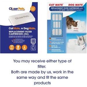 Cat Mate Replacement Filter Cartridges for Cat Mate Fountains, 6 count
