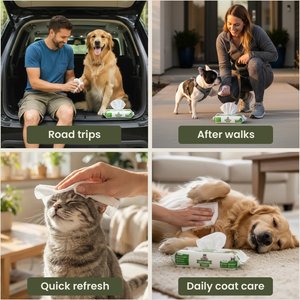 Pogi's Pet Supplies Deodorizing Wipes for Dogs & Cats, 100 count, Unscented